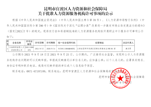 人力資源服務(wù)機構(gòu)許可公示20210918_01 人力資源服務(wù)機構(gòu)許可公示20210918_01